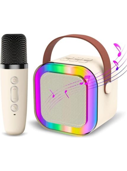Larch K12 Portable Karaoke Speaker with Microphone, Bluetooth Wireless, RGB Lights, HiFi Sound, 3D Surround